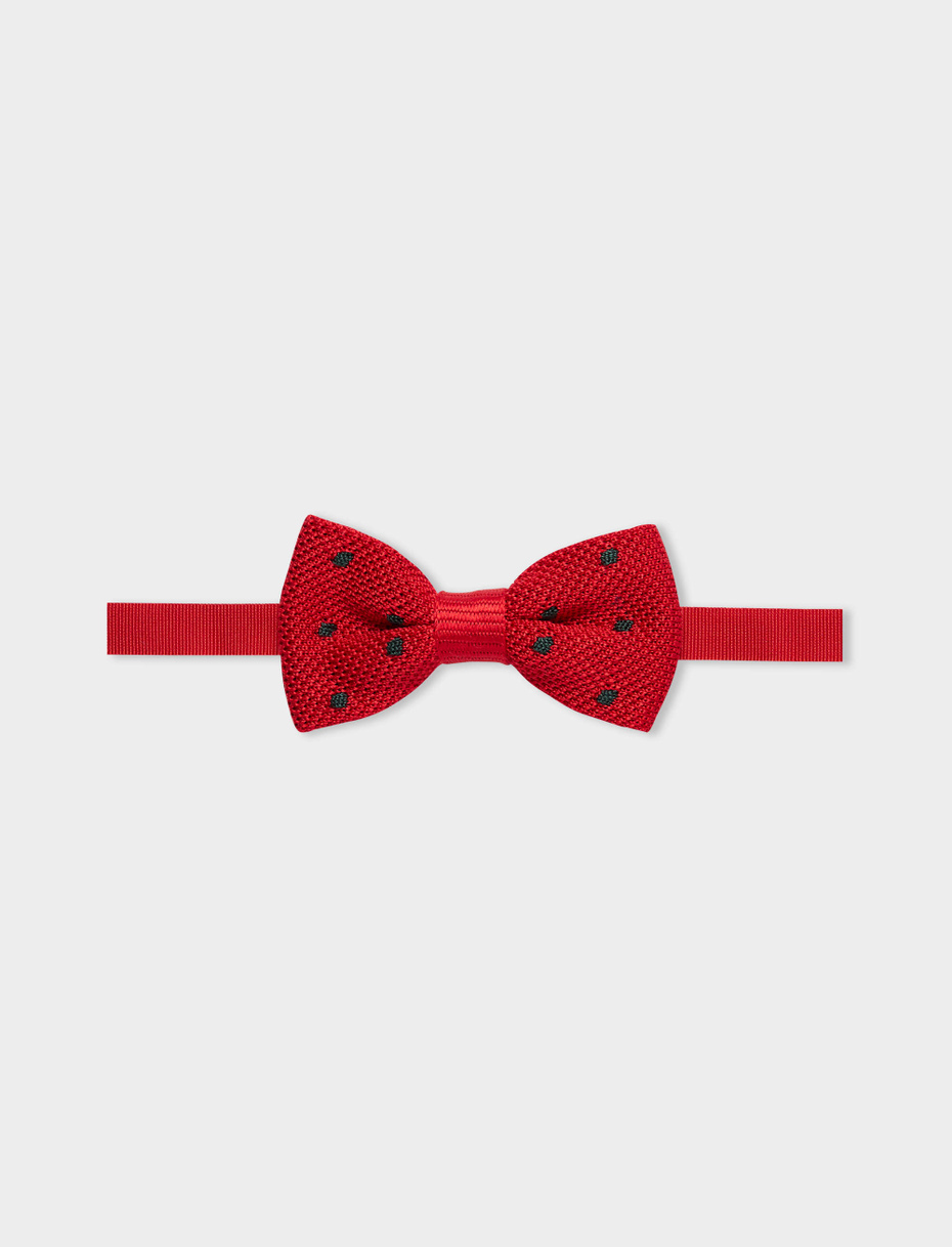 Men's red silk bow tie with polka dots - Gallo 1927 - Official Online Shop