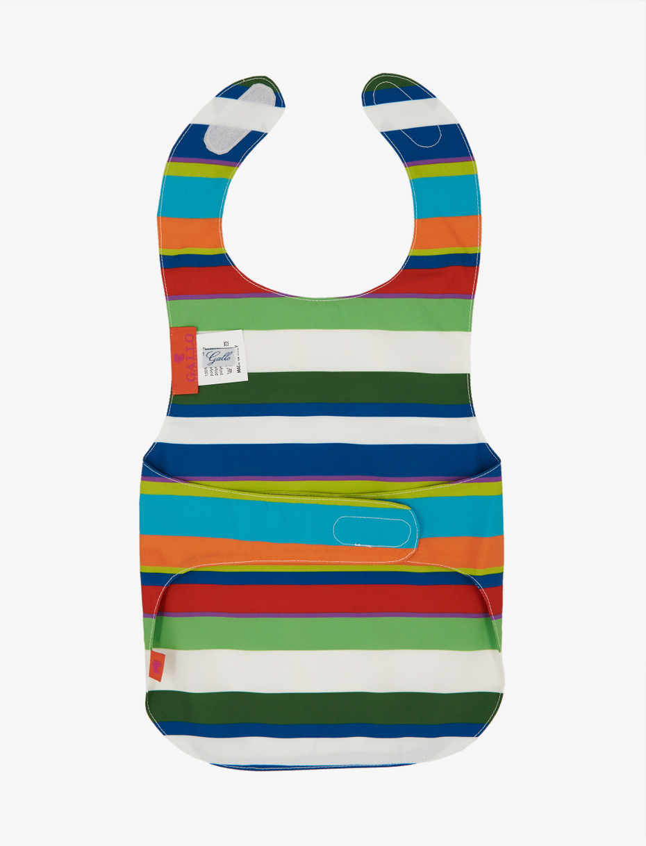 Kids' white polyester bib with multicoloured stripes - Gallo 1927 - Official Online Shop