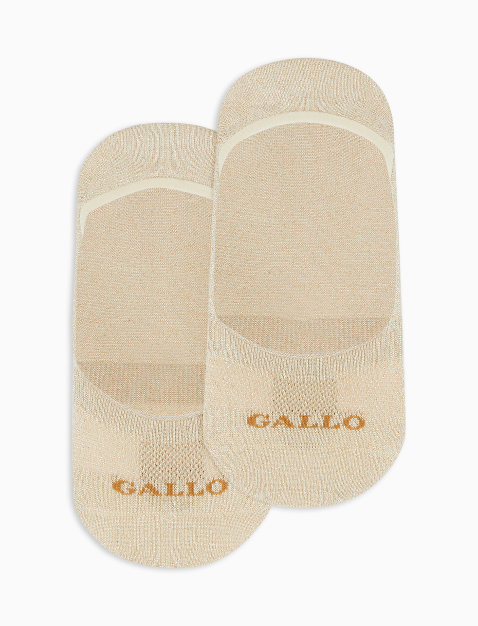 Women's plain gold cotton invisible socks with lurex - Gallo 1927 - Official Online Shop