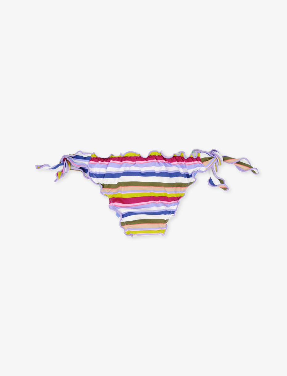 Kids' white polyamide swimming briefs with multicoloured stripes - Gallo 1927 - Official Online Shop