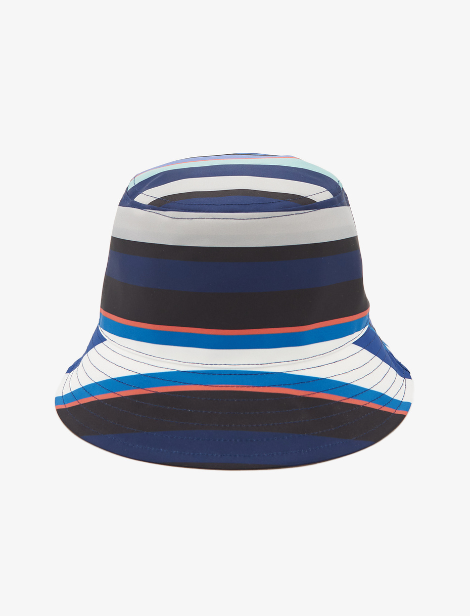 Cappello pioggia unisex poliestere blu royal righe multicolor - Gallo 1927 - Official Online Shop