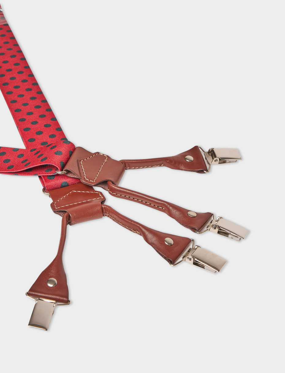 Elastic red unisex suspenders with polka dots - Gallo 1927 - Official Online Shop