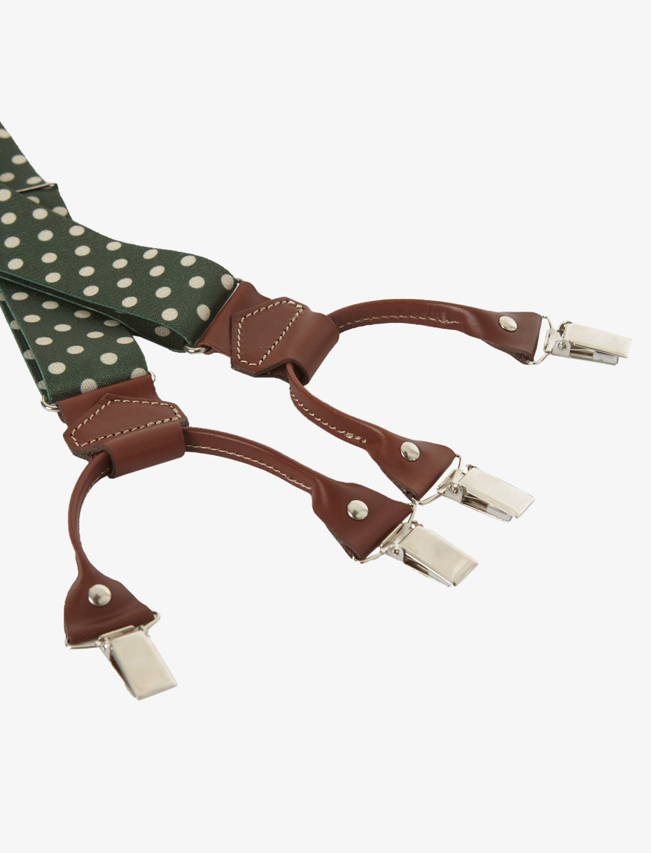 Elastic army unisex suspenders with polka dots - Gallo 1927 - Official Online Shop