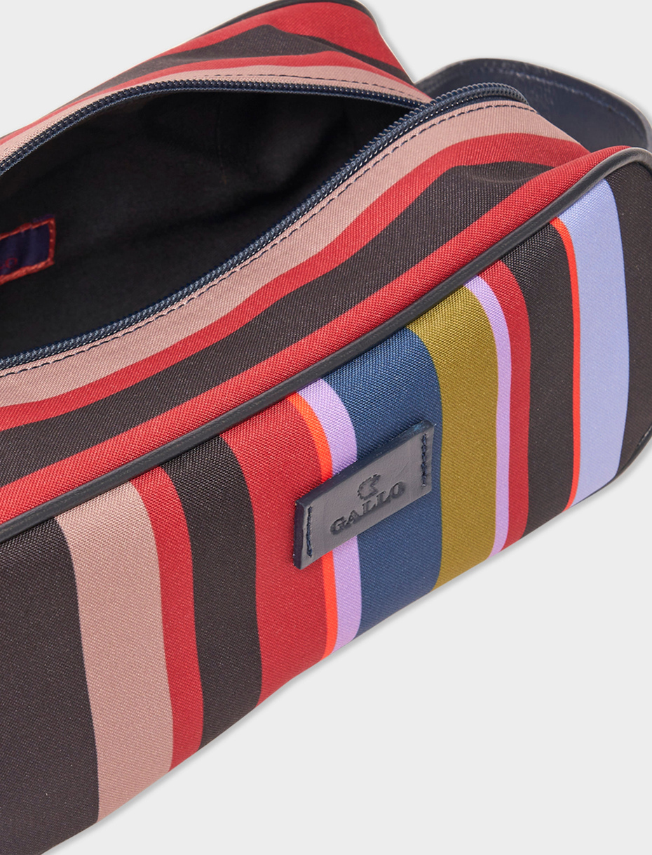 Classic unisex blue polyester beauty with multicoloured stripes - Gallo 1927 - Official Online Shop