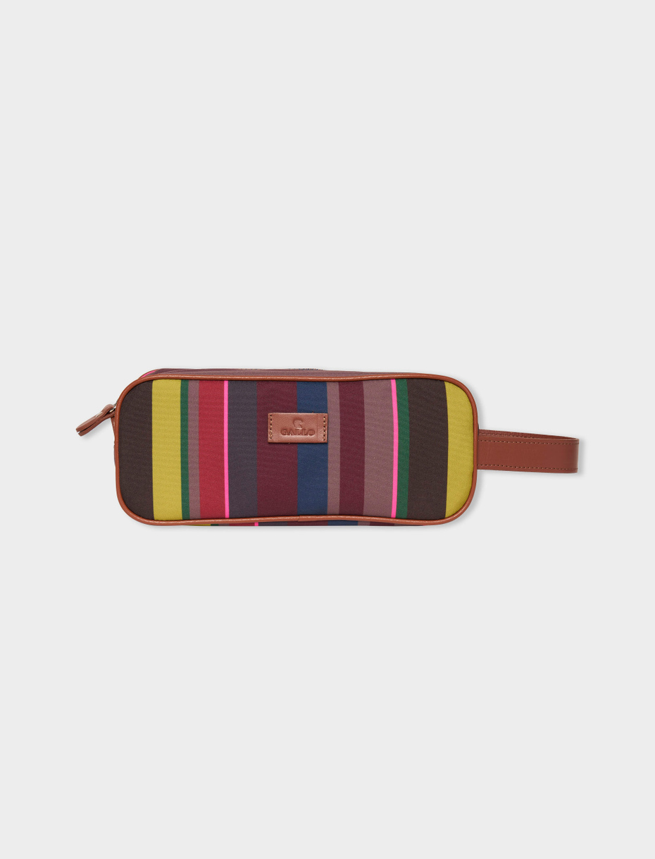 Classic unisex burgundy polyester beauty with multicoloured stripes - Gallo 1927 - Official Online Shop