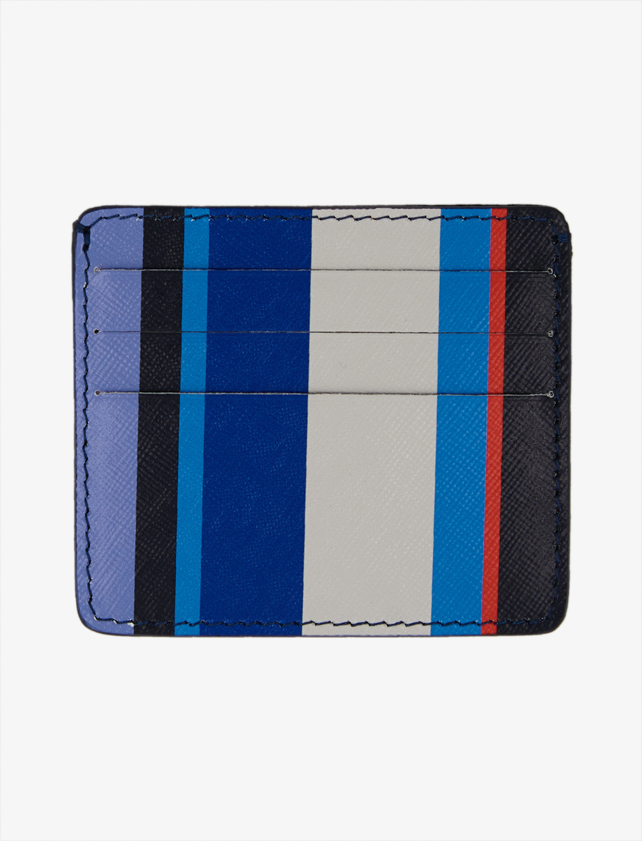 Royal leather card holder with multicoloured stripes - Gallo 1927 - Official Online Shop