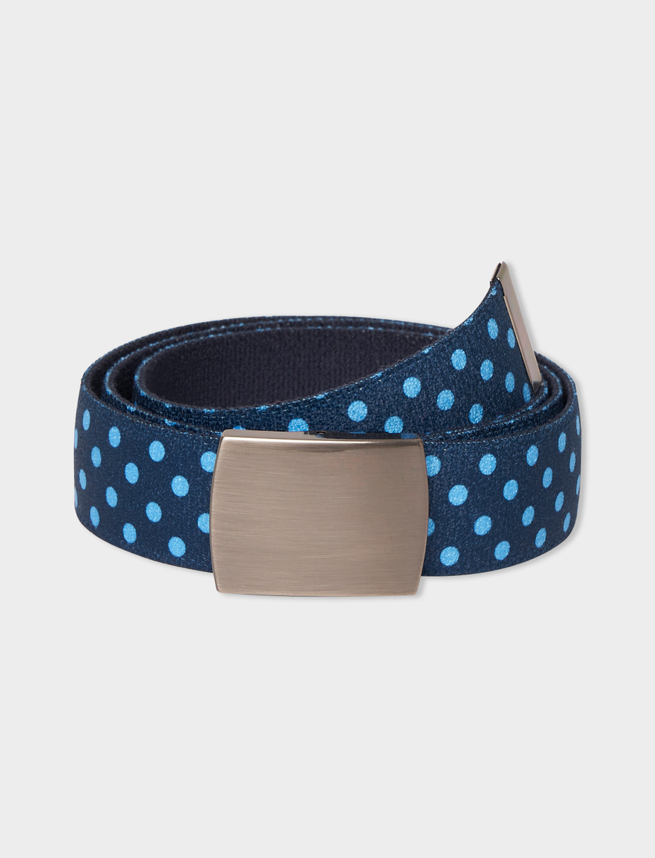 Elastic royal unisex ribbon belt with polka dots - Gallo 1927 - Official Online Shop