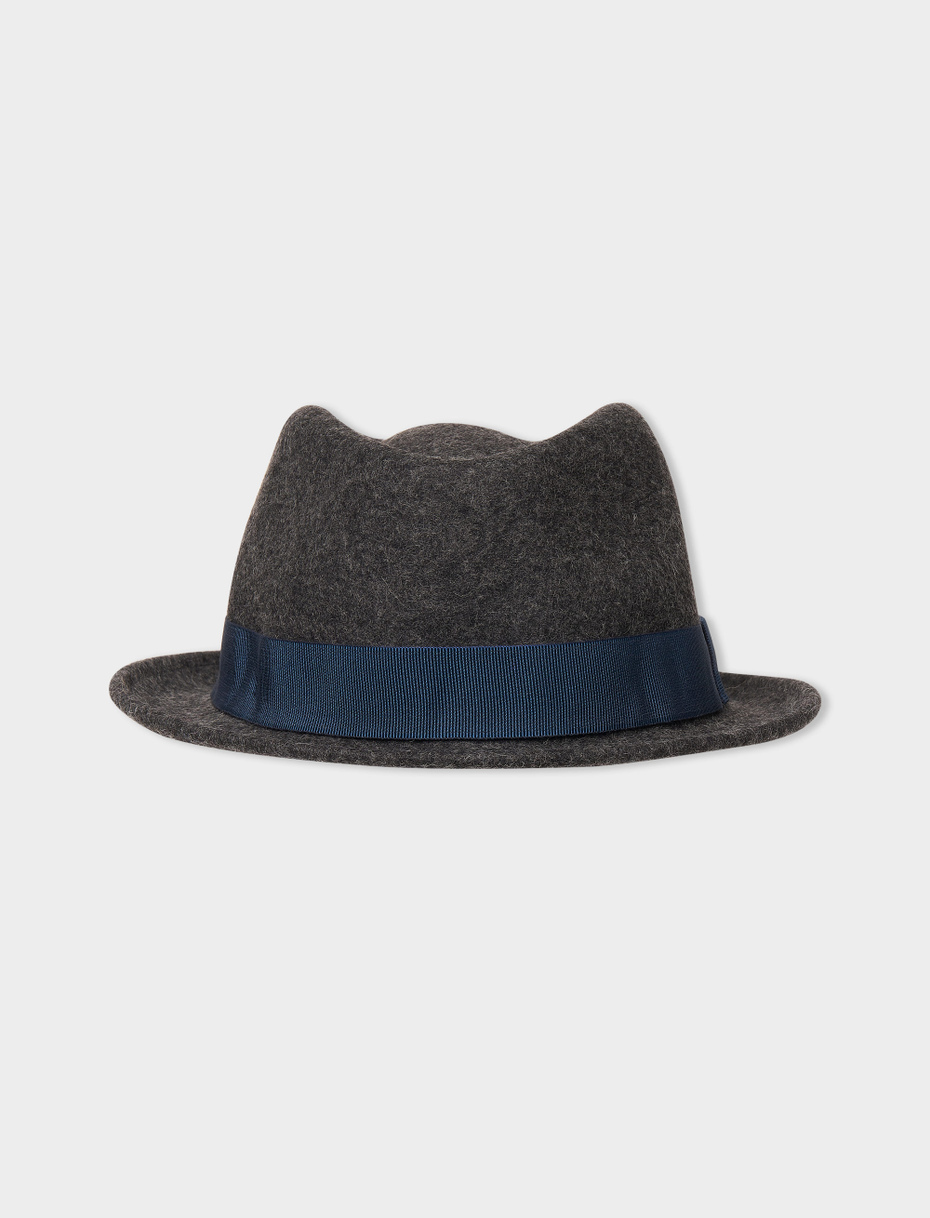 Men's plain charcoal grey felt hat - Gallo 1927 - Official Online Shop