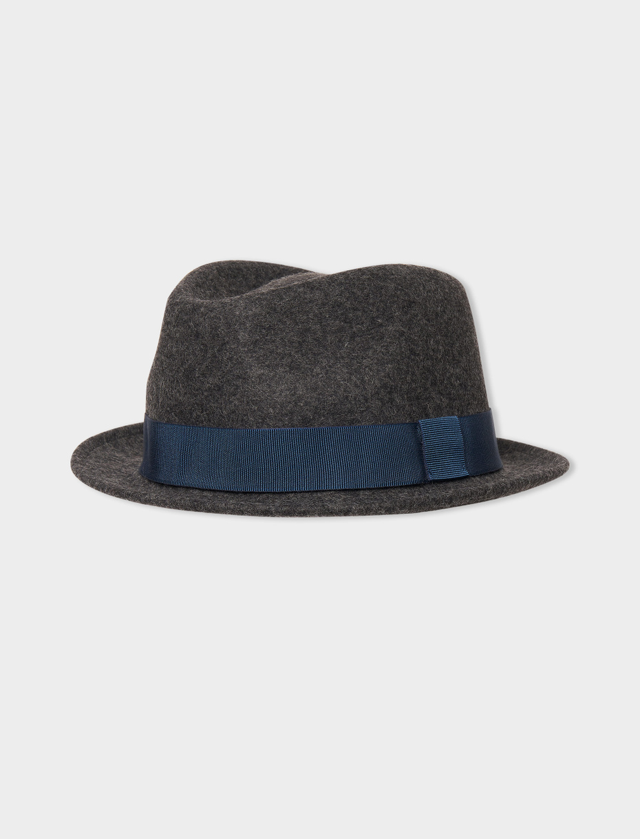 Men's plain charcoal grey felt hat - Gallo 1927 - Official Online Shop