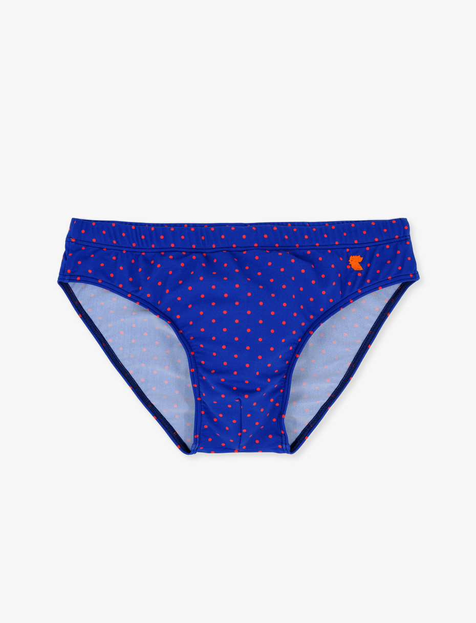 Men's navy blue polyamide swimming briefs with polka dots - Gallo 1927 - Official Online Shop