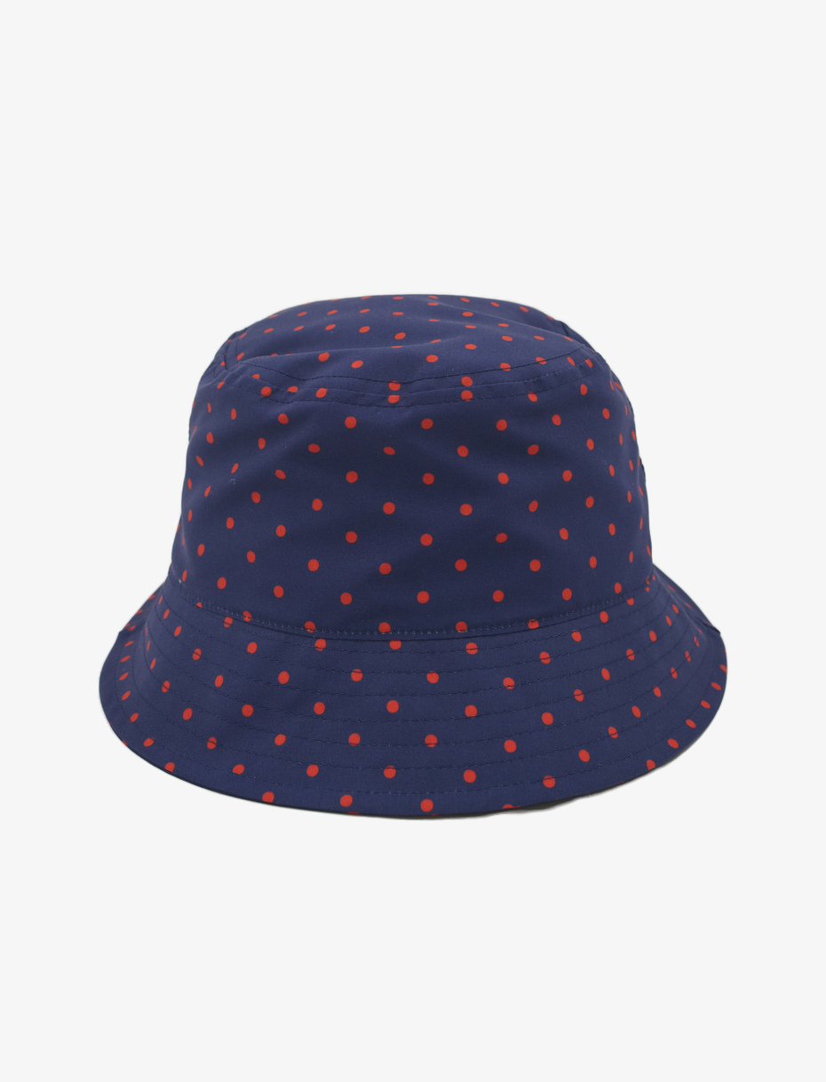 Unisex royal blue polyester rain hat with polka dot pattern - Gallo 1927 - Official Online Shop