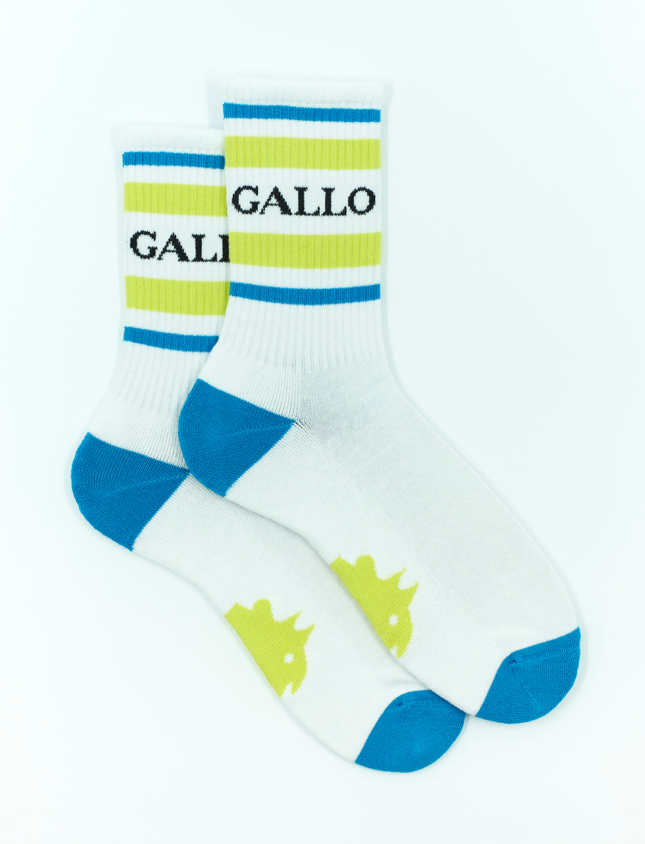 Men's short white cotton terry cloth socks with Gallo writing - Gallo 1927 - Official Online Shop