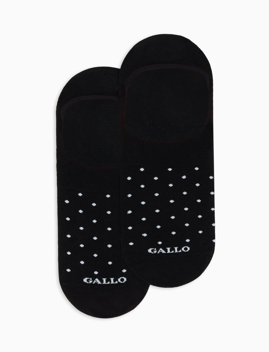 Men's black ultra-light cotton invisible socks with polka dots - Gallo 1927 - Official Online Shop