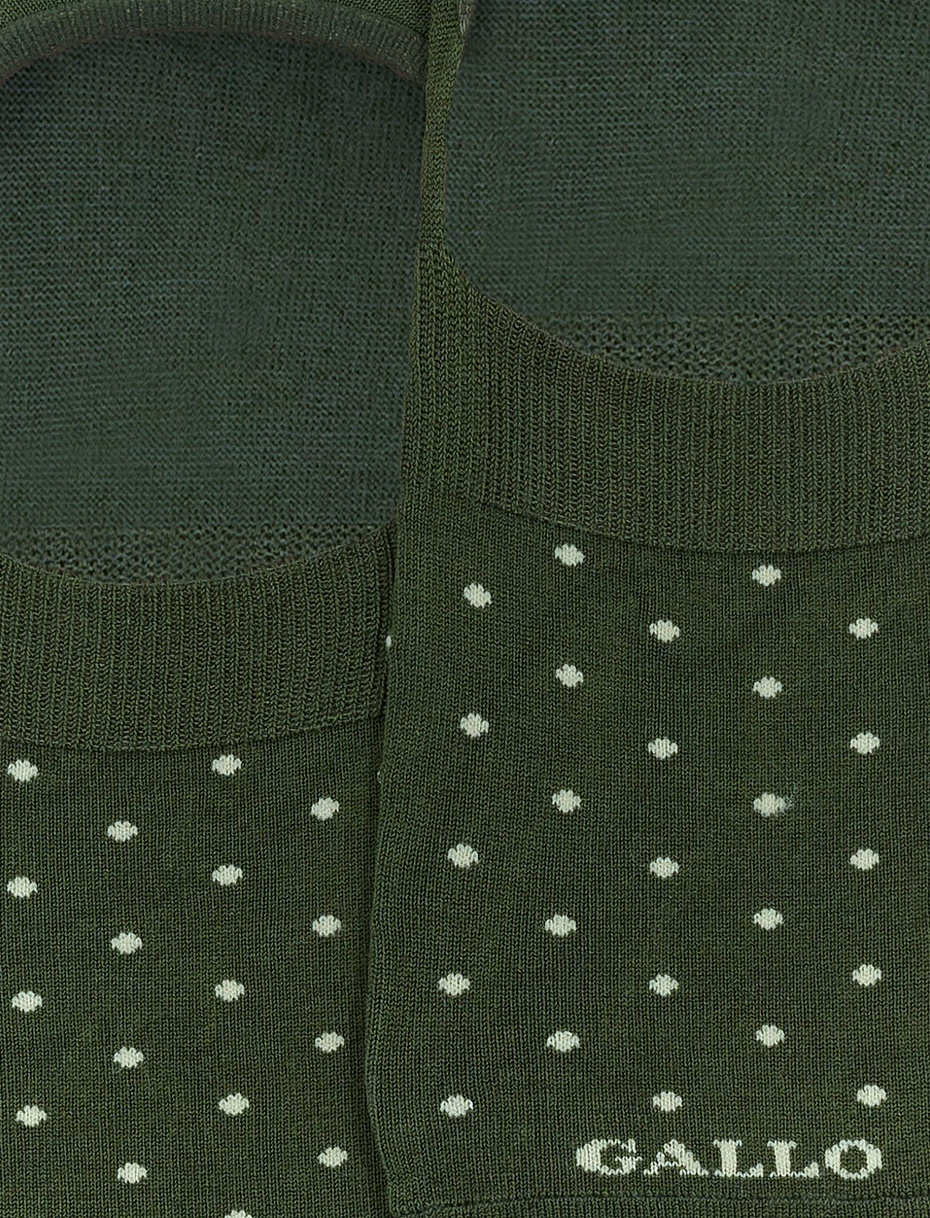 Men's army green ultra-light cotton invisible socks with polka dots - Gallo 1927 - Official Online Shop