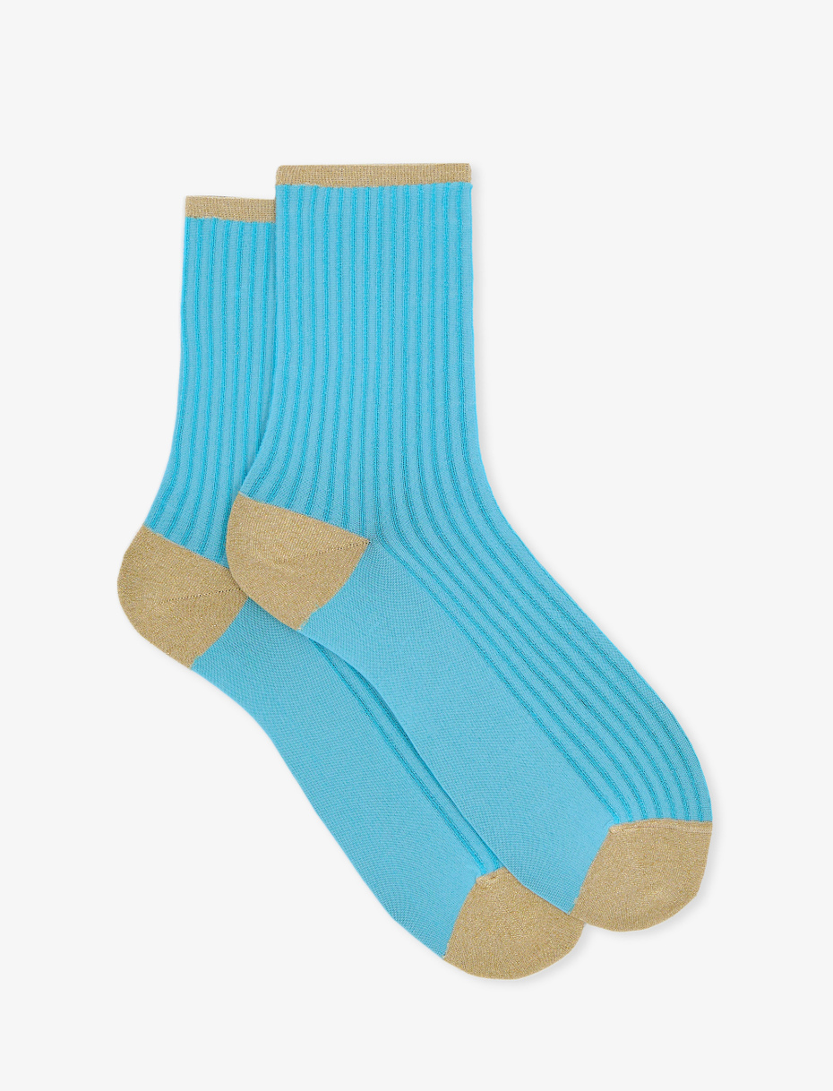 Women's short solphate polyamide and lurex socks with twin rib - Gallo 1927 - Official Online Shop