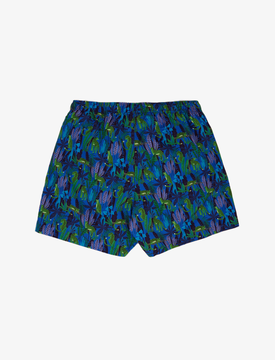 Men's aquarium polyester swimming shorts with leopard jungle pattern - Gallo 1927 - Official Online Shop