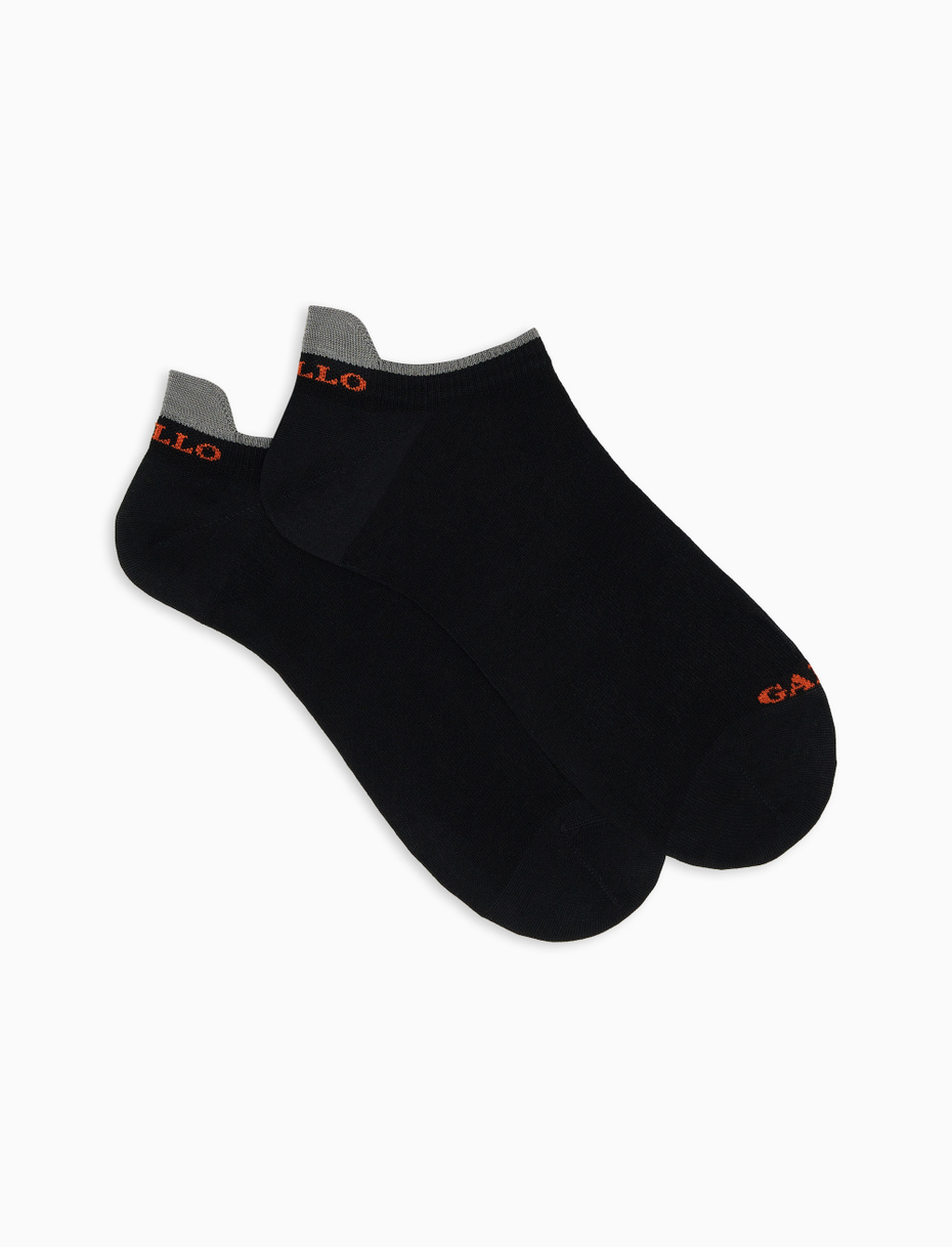 Men's black light cotton sneaker socks with multicoloured and Windsor stripes - Gallo 1927 - Official Online Shop
