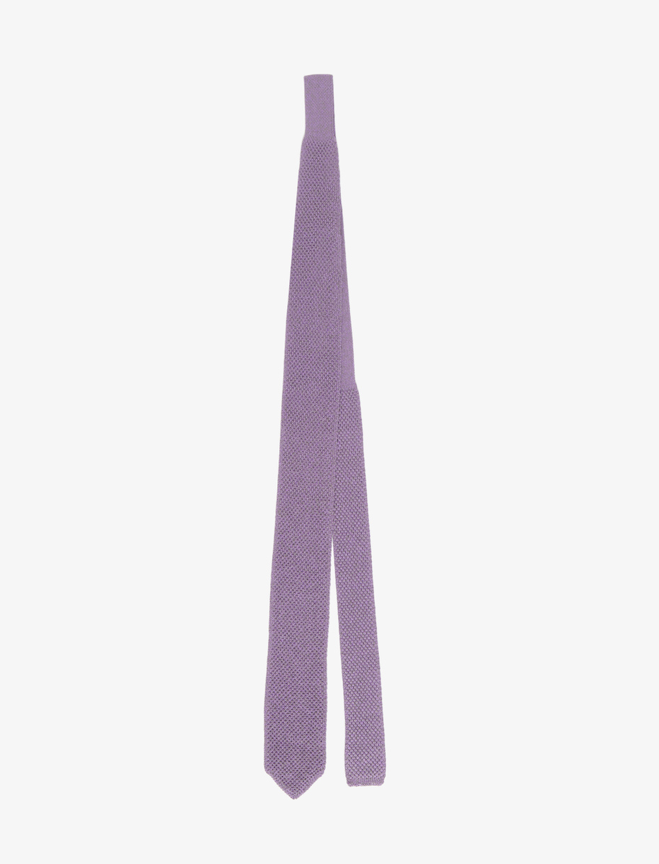 Men's tie in plain, mélange passionflower purple silk - Gallo 1927 - Official Online Shop