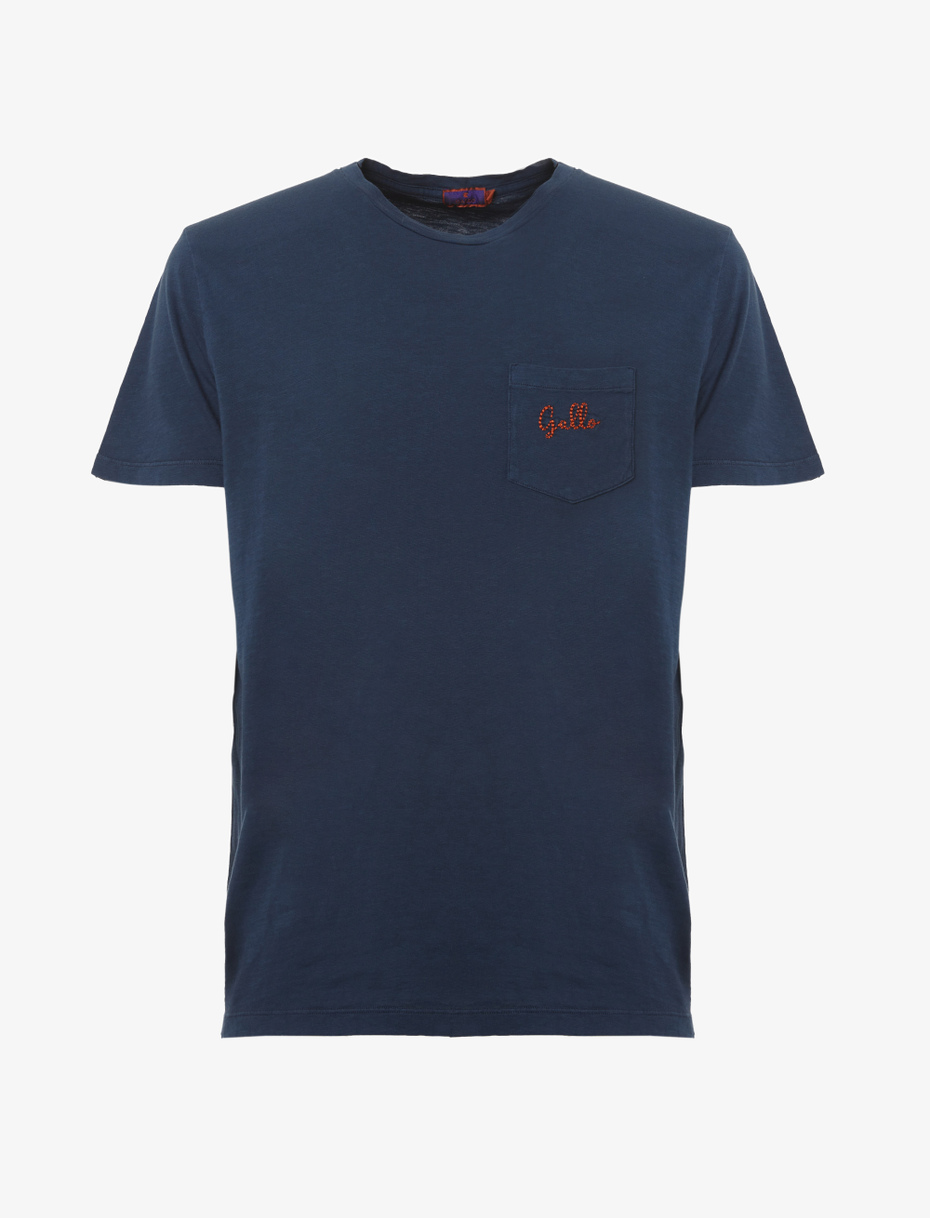 T shirt unisex cotone blu navy tinta unita - Gallo 1927 - Official Online Shop