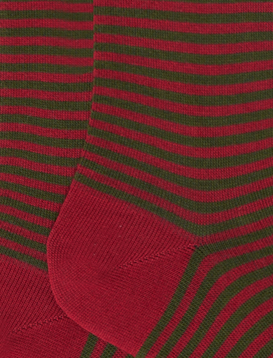 Women's long amaranth cotton socks with Windsor stripes - Gallo 1927 - Official Online Shop