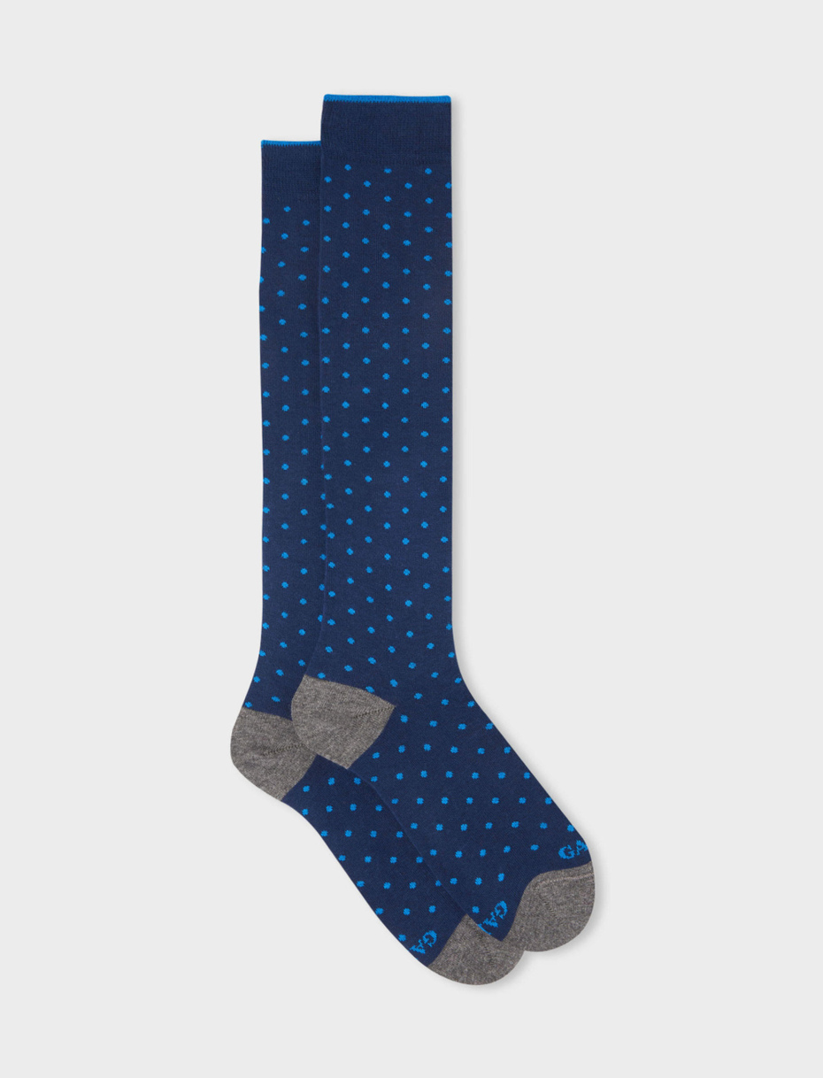 Women's long royal cotton socks with polka dots - Gallo 1927 - Official Online Shop