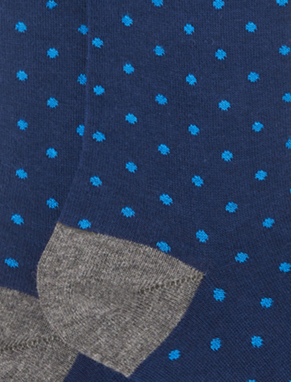 Women's long royal cotton socks with polka dots - Gallo 1927 - Official Online Shop