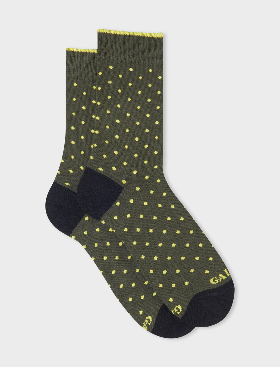 Women's short army cotton socks with polka dots - Gallo 1927 - Official Online Shop