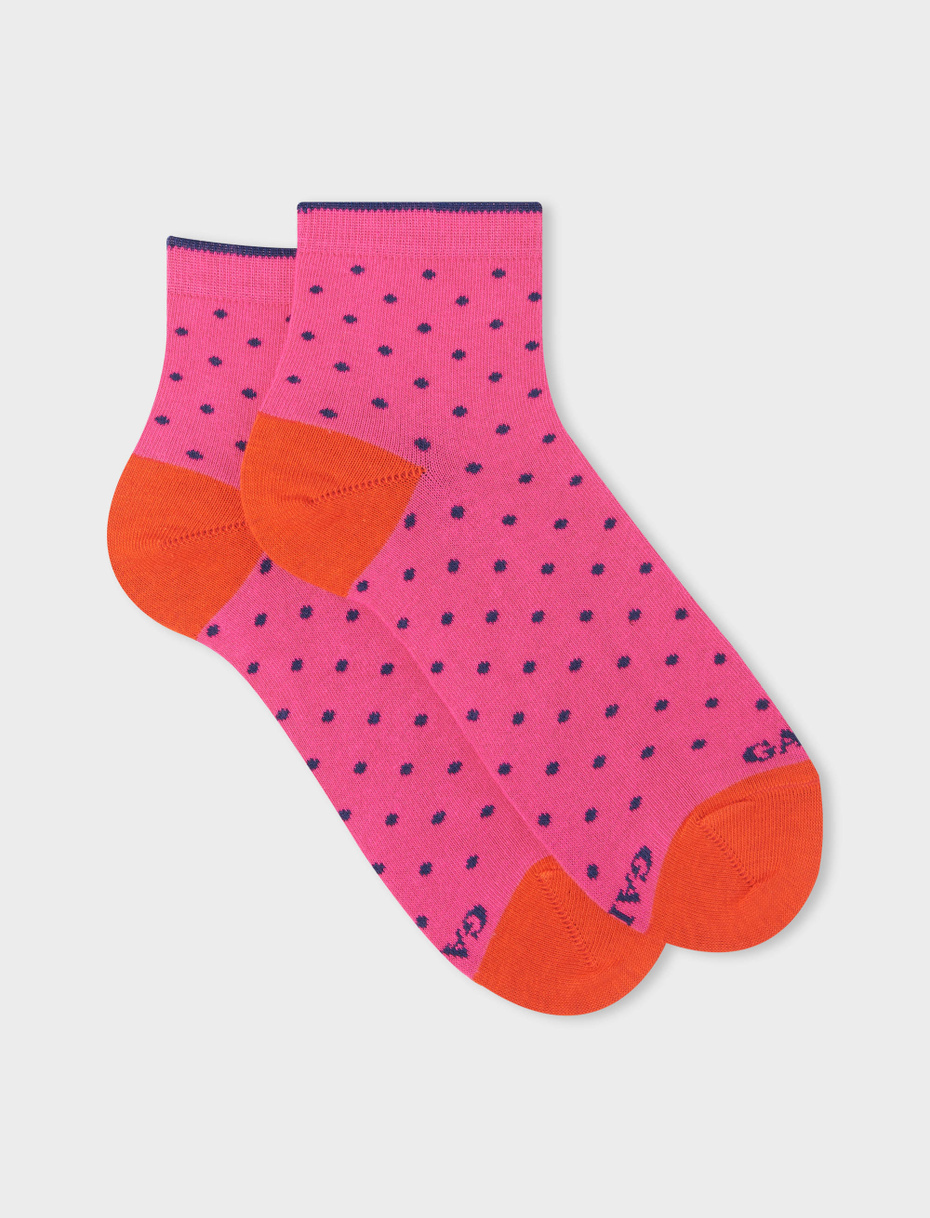 Women's super short hyacinth cotton socks with polka dots - Gallo 1927 - Official Online Shop