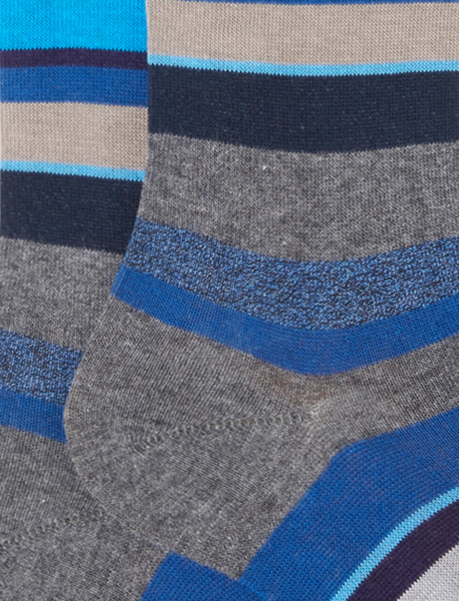 Women's long pyrite cotton socks with multicoloured stripes - Gallo 1927 - Official Online Shop