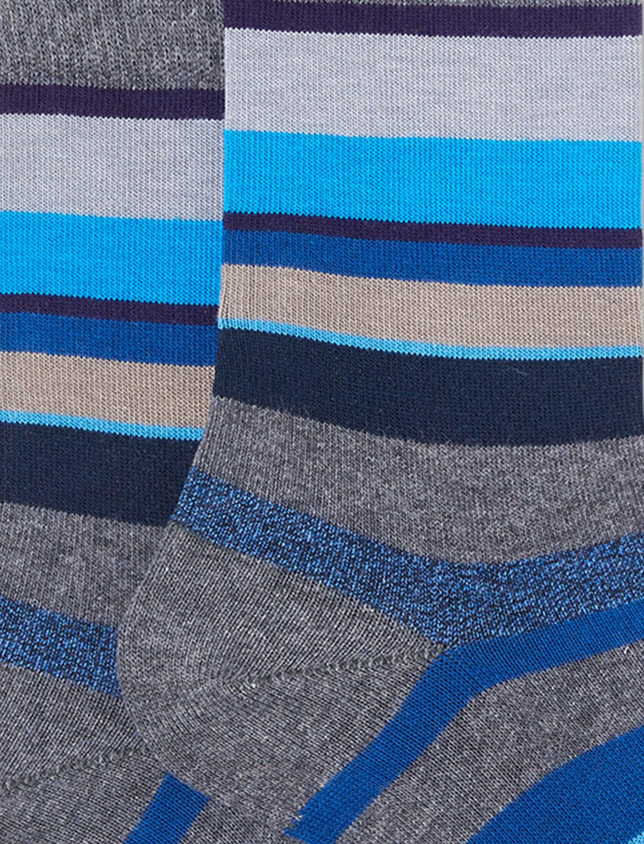 Kids' short pyrite cotton socks with multicoloured stripes - Gallo 1927 - Official Online Shop