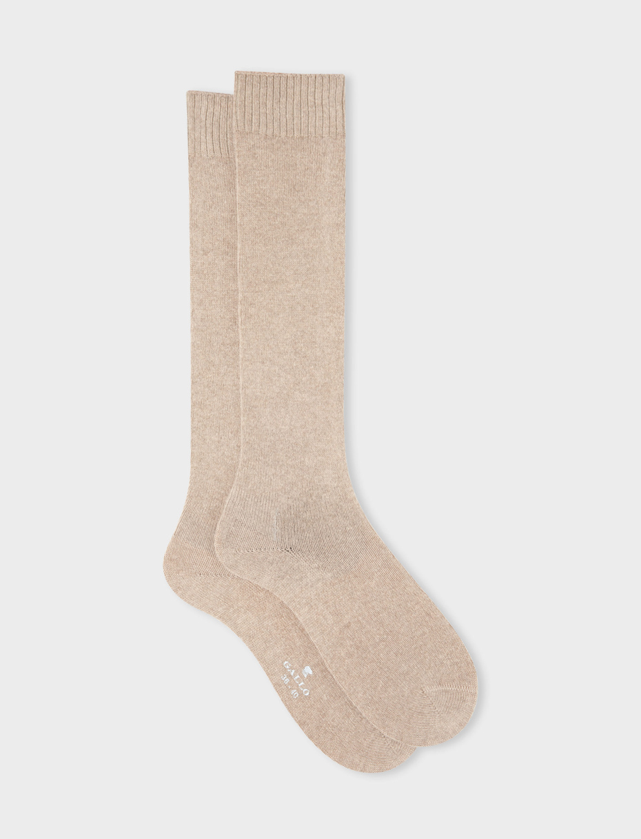Women's long plain glacé cashmere socks - Gallo 1927 - Official Online Shop