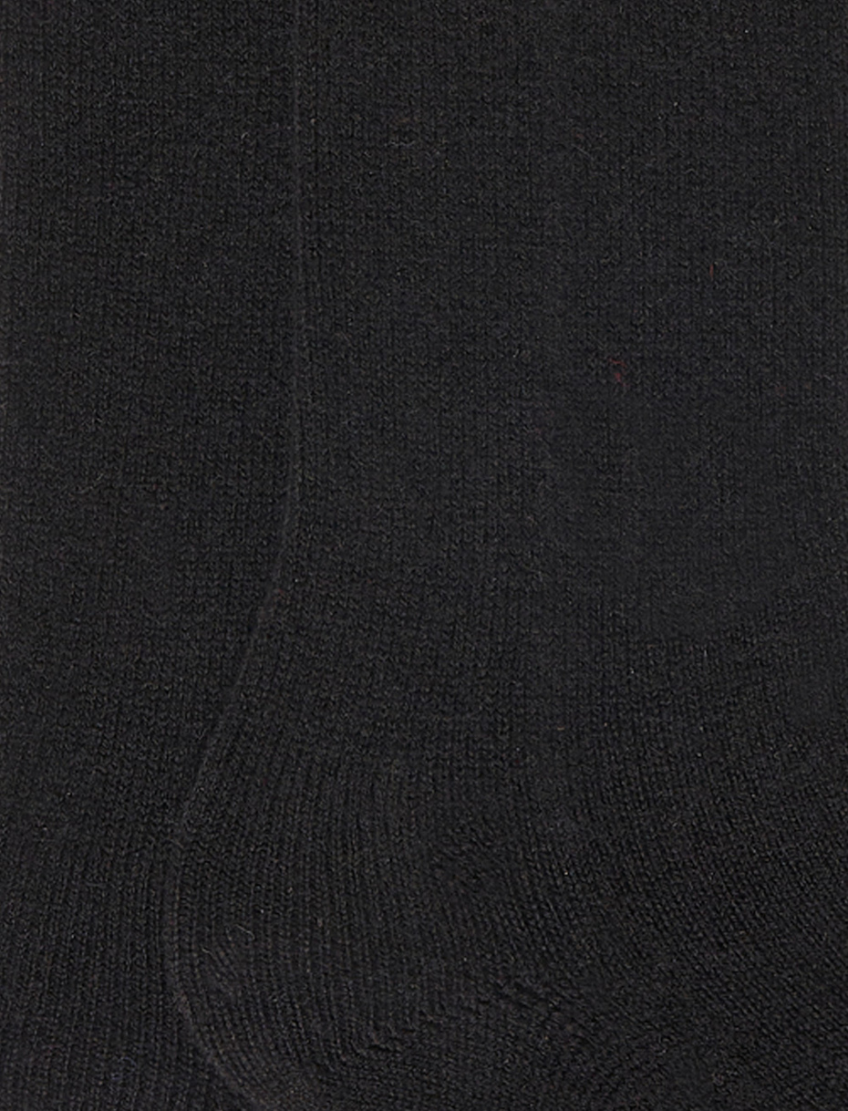 Women's long plain black cashmere socks - Gallo 1927 - Official Online Shop