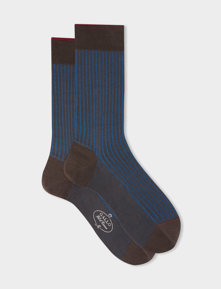 Men's short cocoa plated cotton socks - Gallo 1927 - Official Online Shop