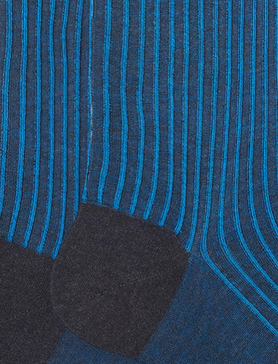 Men's long graphite twin-rib cotton socks - Gallo 1927 - Official Online Shop