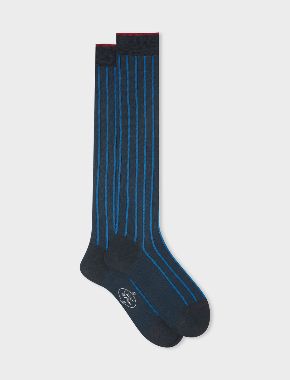 Men's long smoke socks in spaced twin-rib cotton - Gallo 1927 - Official Online Shop