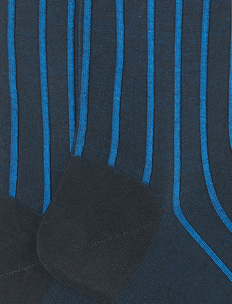Men's long smoke socks in spaced twin-rib cotton - Gallo 1927 - Official Online Shop