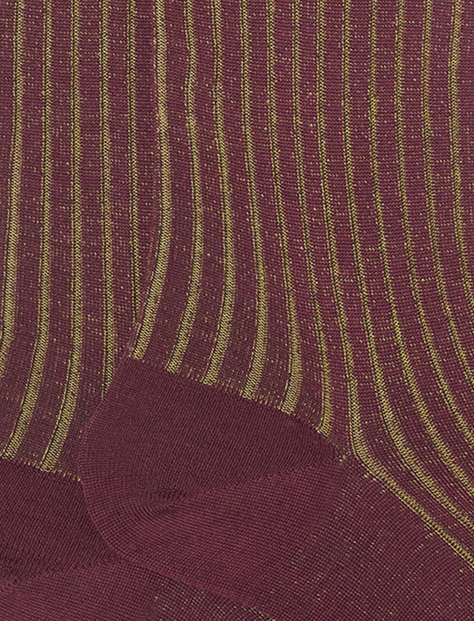 Men's long burgundy plated cotton and wool socks - Gallo 1927 - Official Online Shop