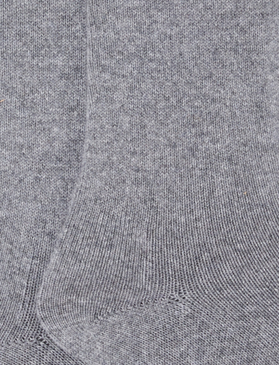 Calze lunghe uomo cashmere grigio medio tinta unita - Gallo 1927 - Official Online Shop