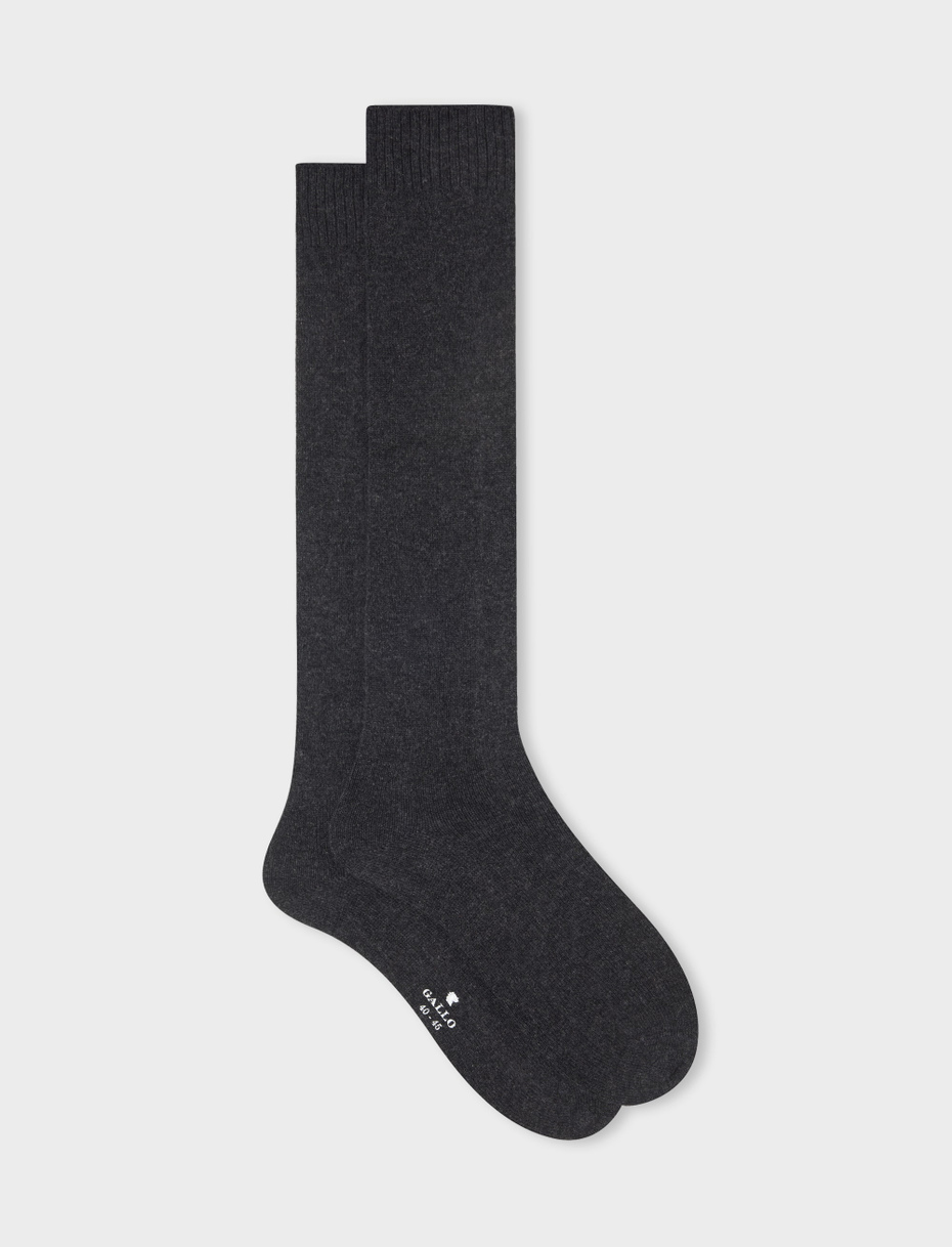 Calze lunghe uomo cashmere antracite tinta unita - Gallo 1927 - Official Online Shop