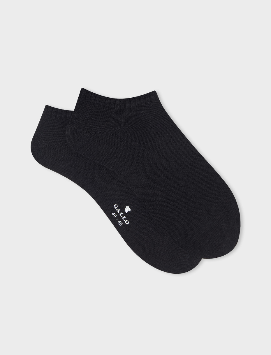 Men's plain black cashmere ankle socks - Gallo 1927 - Official Online Shop