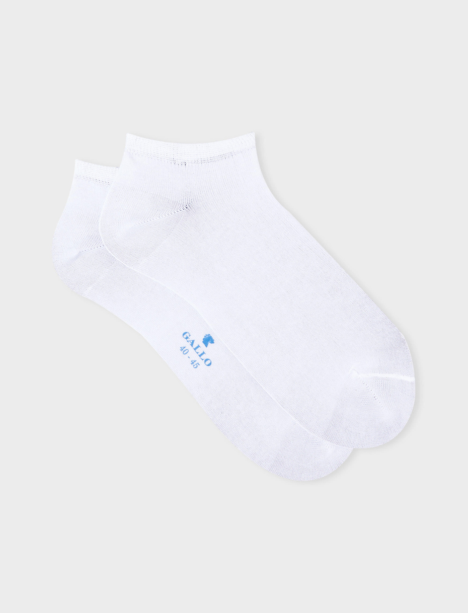 Men's plain white cotton ankle socks - Gallo 1927 - Official Online Shop