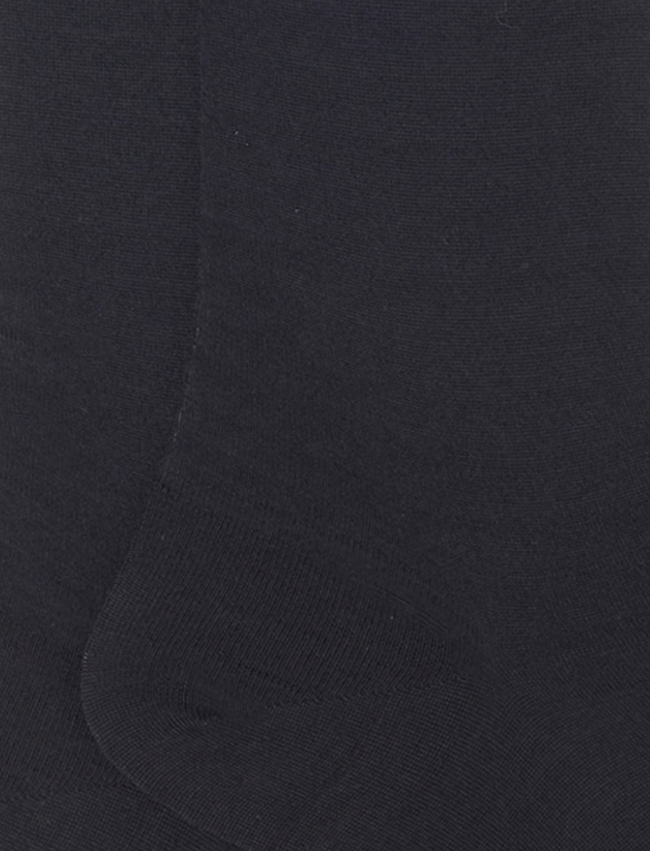 Men's long plain black wool socks - Gallo 1927 - Official Online Shop