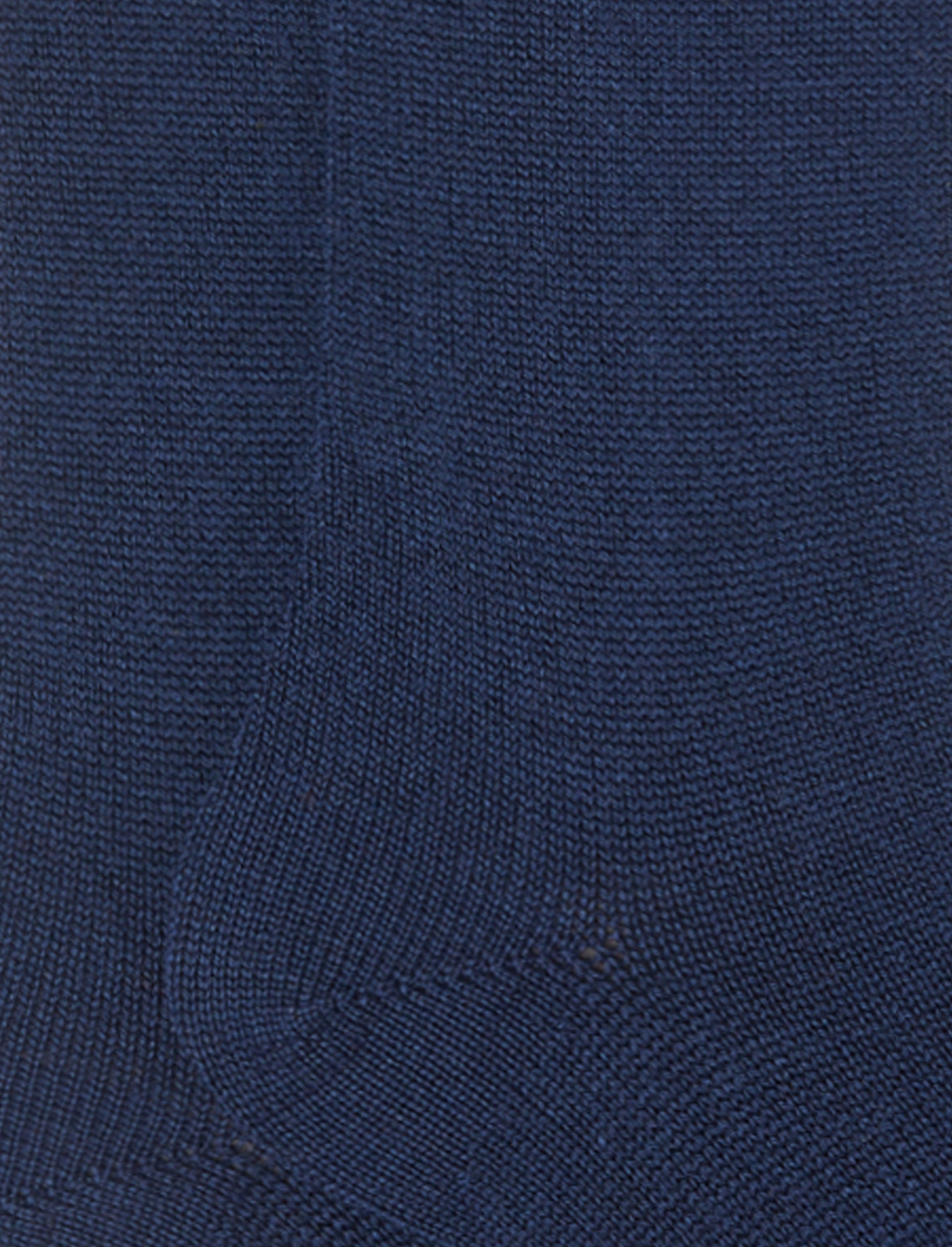 Women's long plain royal socks in wool, silk and cashmere - Gallo 1927 - Official Online Shop