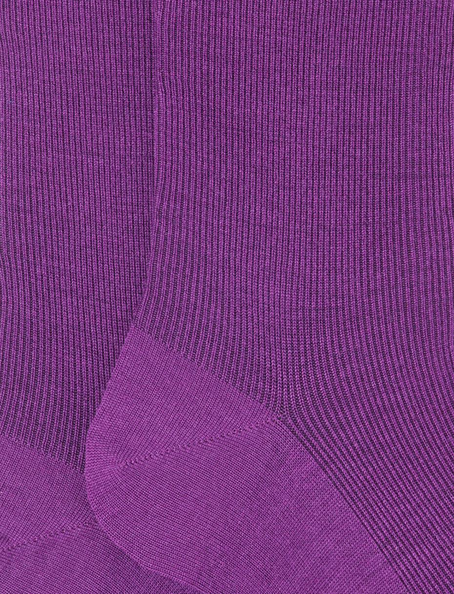 Women's short ribbed plain strelizia wool socks - Gallo 1927 - Official Online Shop