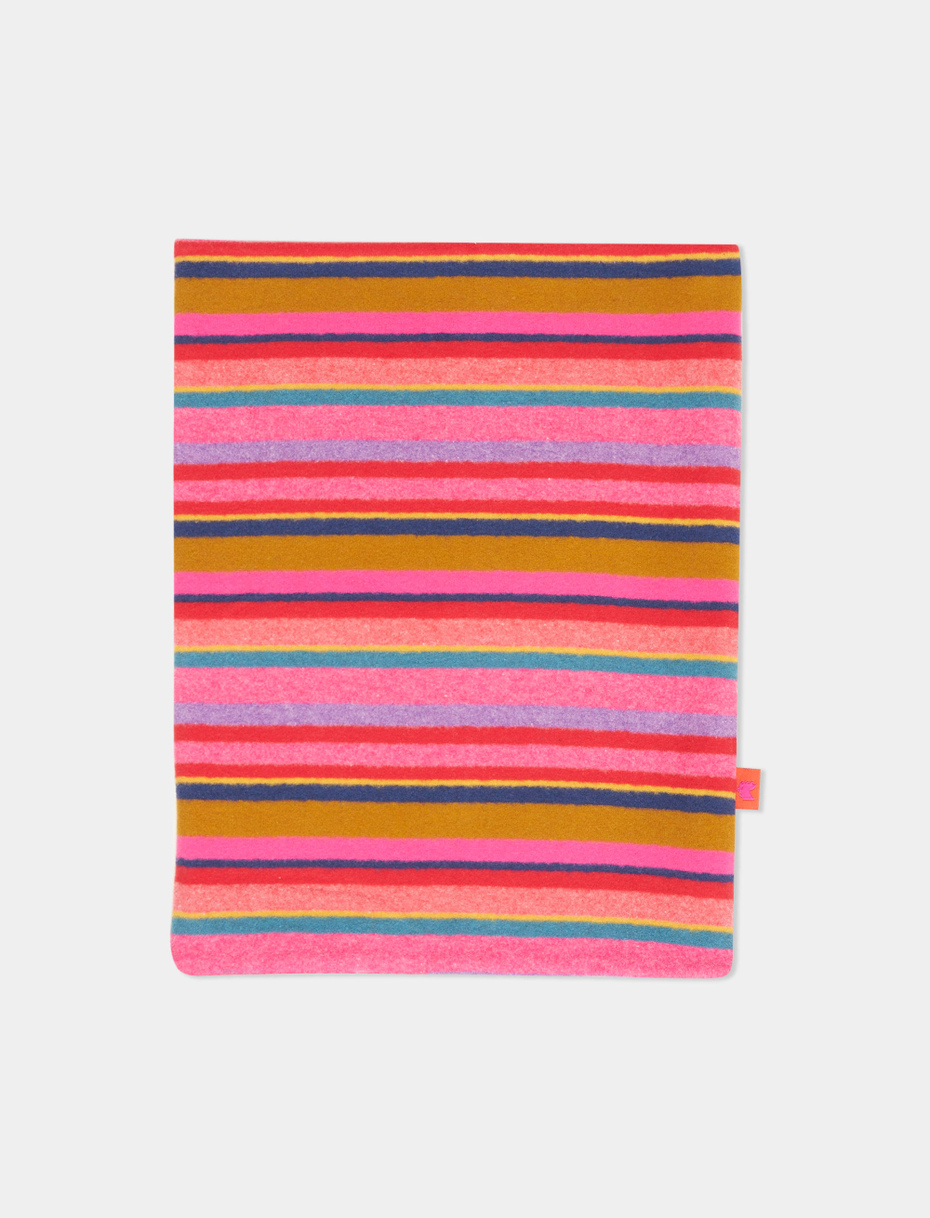 Kids' multi-use erica fleece neck warmer with multicoloured stripes - Gallo 1927 - Official Online Shop