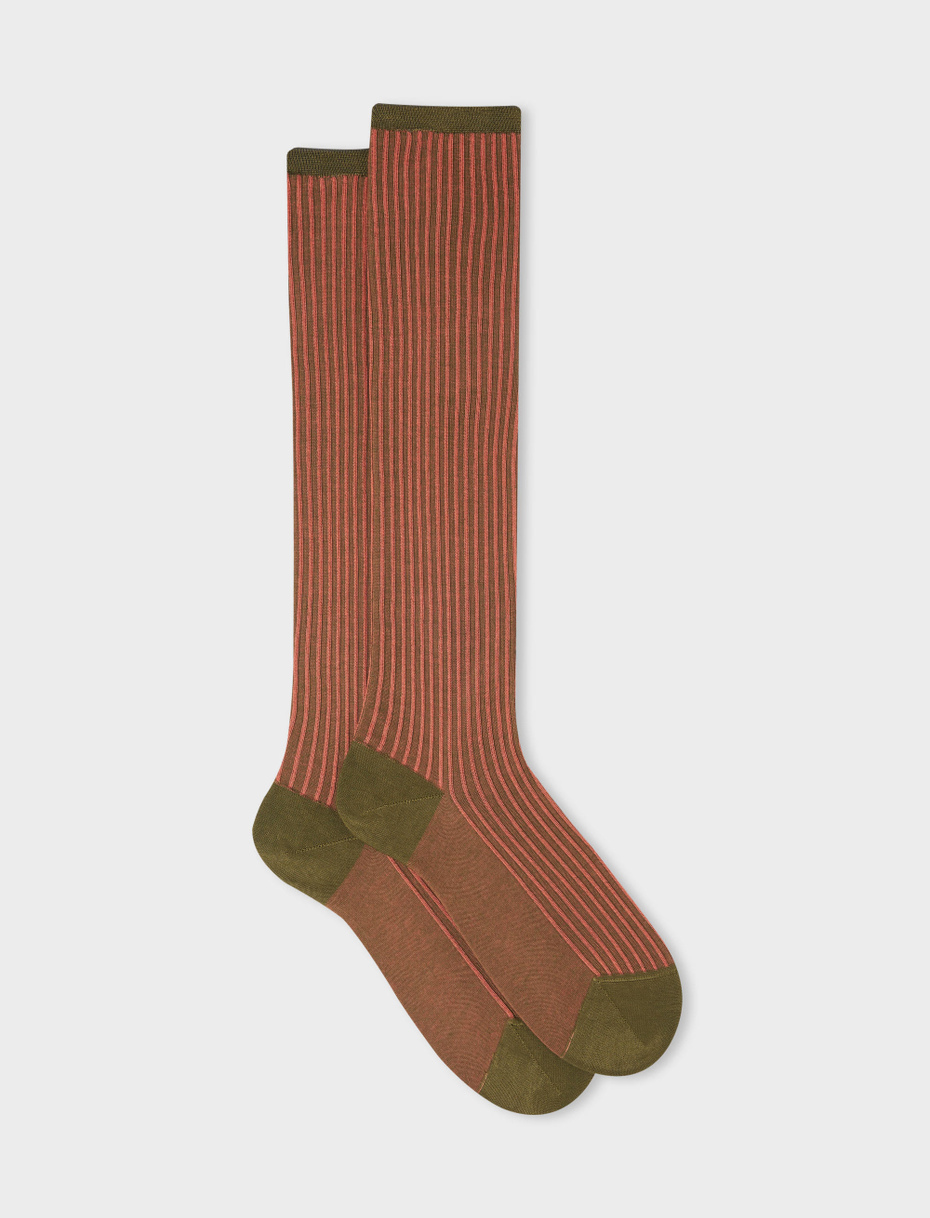Women's long army twin-rib cotton socks - Gallo 1927 - Official Online Shop