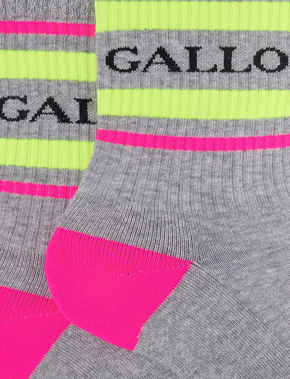 Men's short ash-coloured cotton terry cloth socks with Gallo writing - Gallo 1927 - Official Online Shop