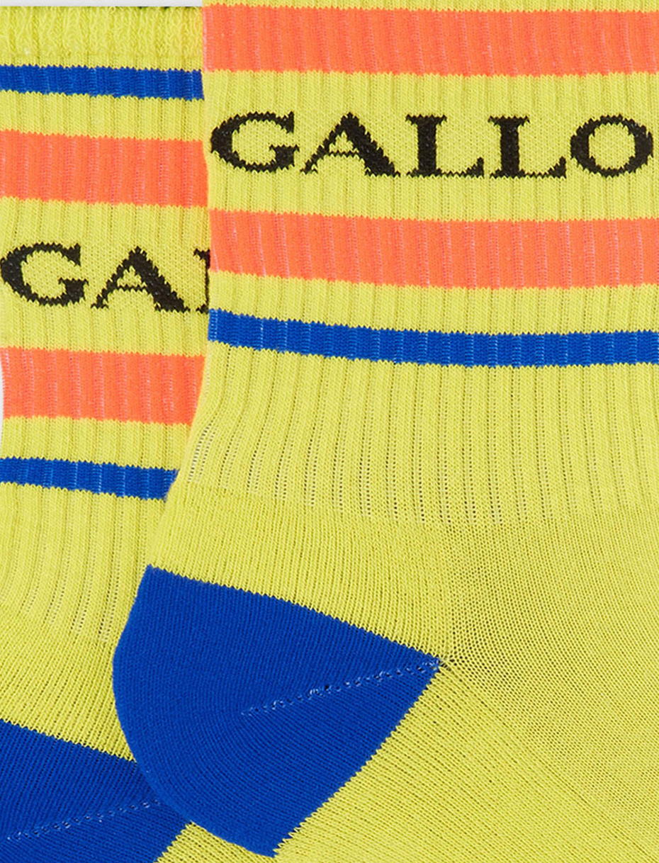 Men's short limoncello cotton terry cloth socks with Gallo writing - Gallo 1927 - Official Online Shop