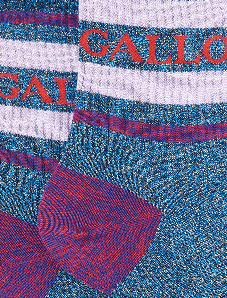 Women's short galaxy cotton and lurex socks with Gallo writing - Gallo 1927 - Official Online Shop