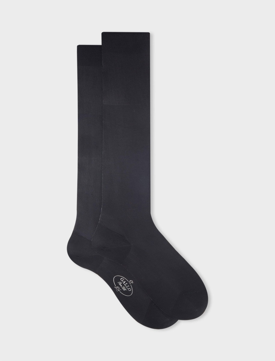 Men's long plain black silk socks - Gallo 1927 - Official Online Shop
